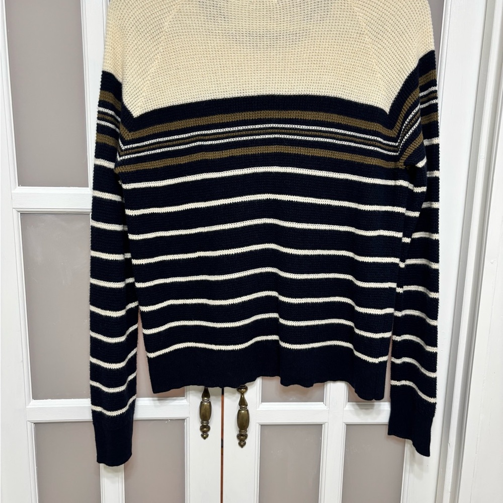 Faherty Striped Crewneck Sweater Organic Cotton Cashmere Blend Size S - Picture 4 of 6